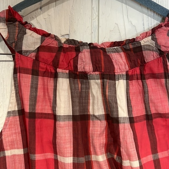 TALBOTS plaid sleeveless dress with flounce size 8 - Picture 6 of 10